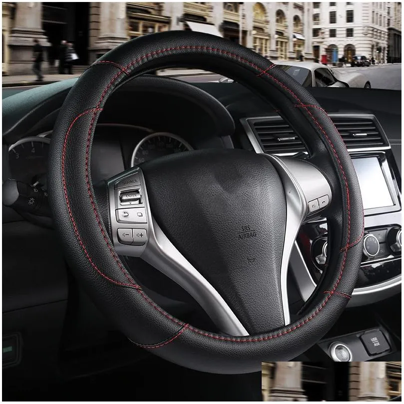 motocovers car steering wheel covers protective antislip suede steering wheel cover universal warm car interior accessories 38cm