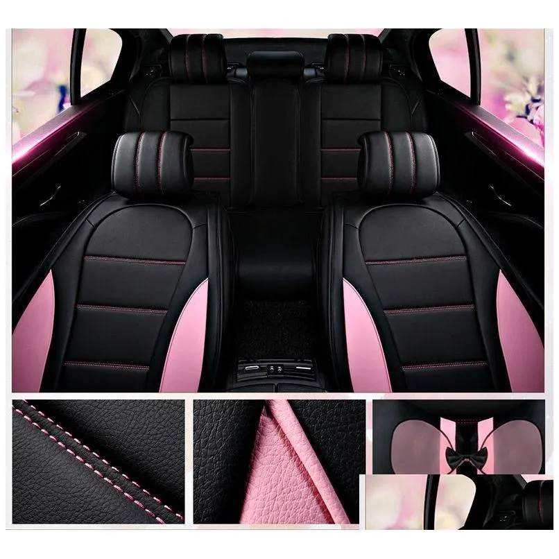 universal car accessories interior car seat covers for sedan durable pu leather for five seats suv without handrails trucks