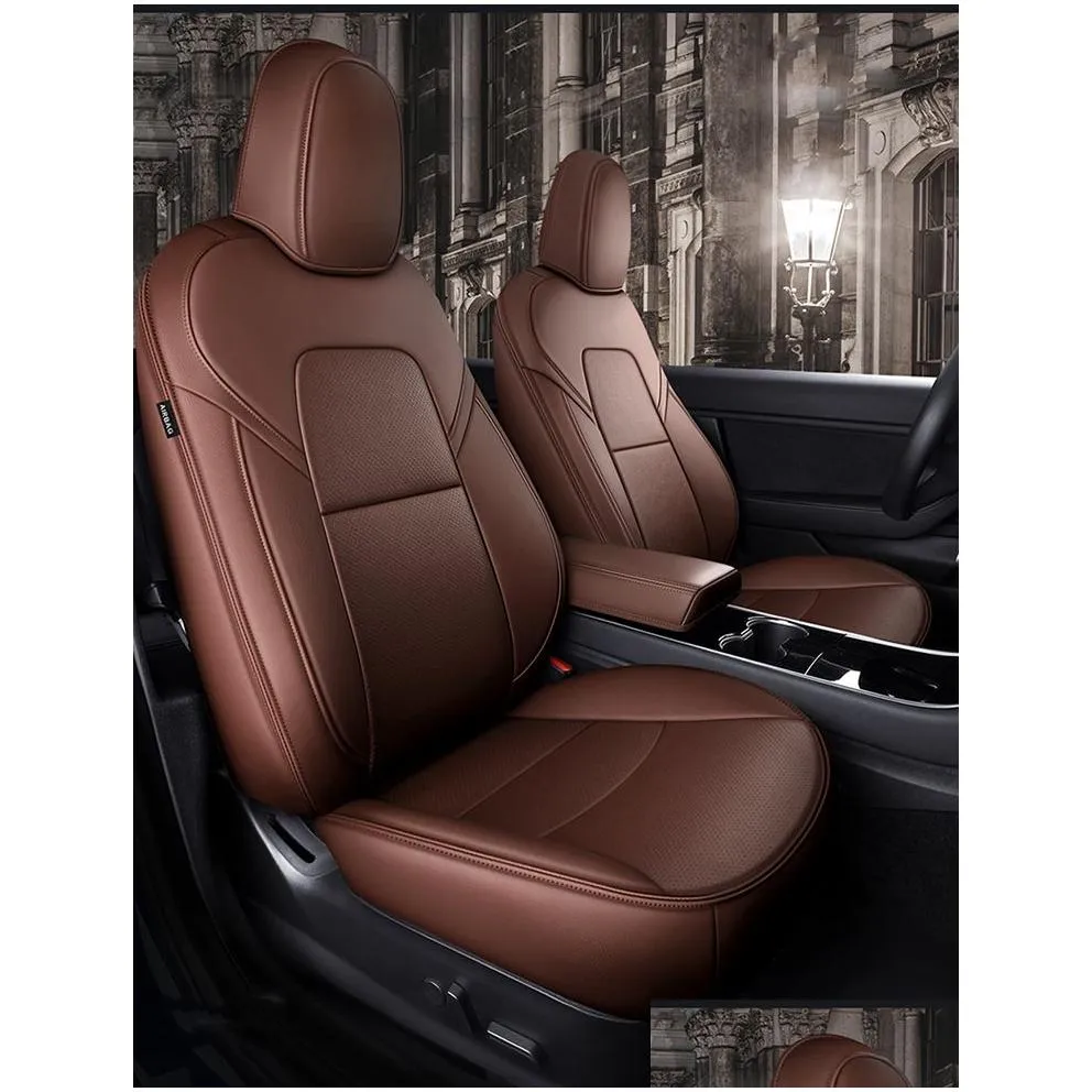 car accessories seat cover for tesla model x high quality leather custom fit 6 seaters cushion 360 degree full covered modelx only made