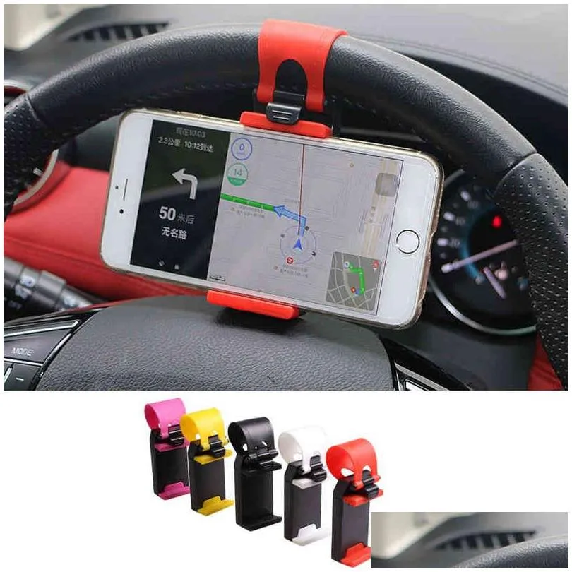 universal car steering wheel mobile phone holder mount buckle socket holder for xiaomi mi8 se 6x mi6 mi a1 mix 2s gps stands