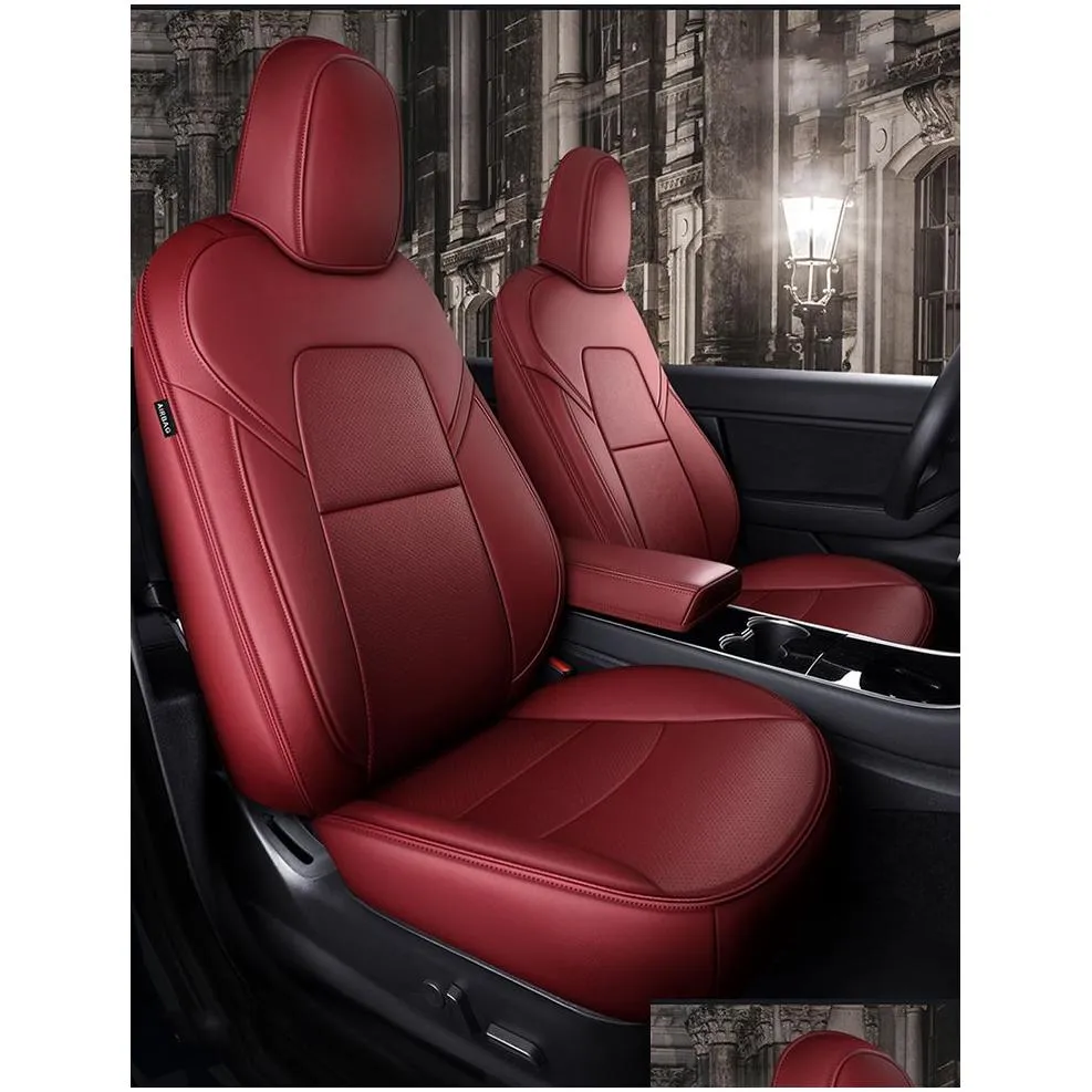 car accessories seat cover for tesla model y/s high quality leather custom fit 5 seaters cushion 360 degree full covered model3 only made tesla