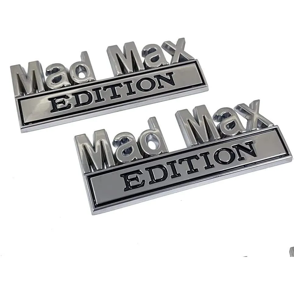 2pack mad max edition car sticker truck exterior emblems badge 3d decal compatible with f150 f250 f350 1500 2500 c10 c15