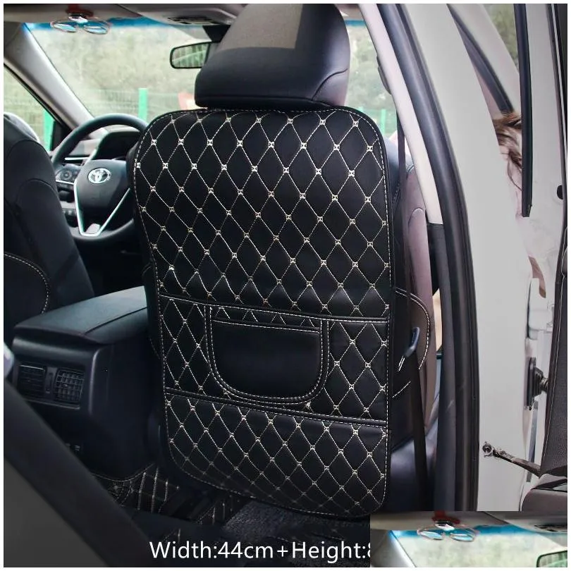 autocovers interior accessories pu leather car antikick mats auto seat back protector cover car back seat organizer with storage