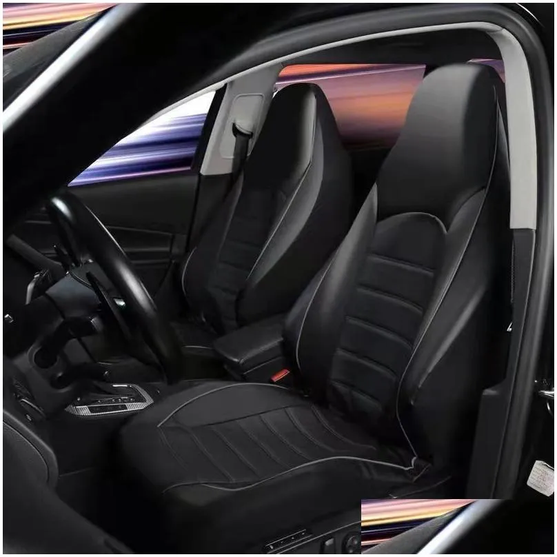car seat covers universal seat cover leather for front seats headrests connected with seats car interior accessories for sport car