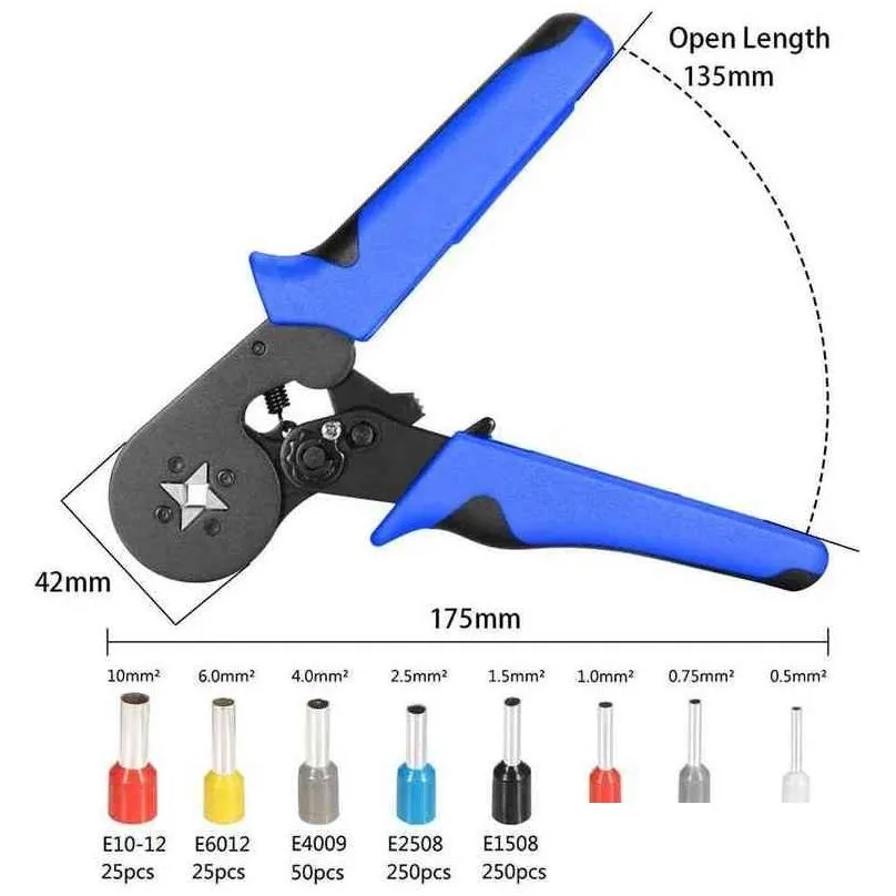 0.0810mm tubular crimping pliers tools set 1200pcs terminal crimping tools mini electrical pliers hsc8 precision clamp kit