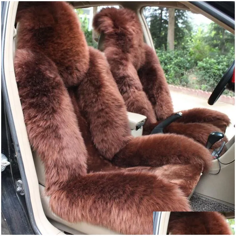 universal fit car accessories interior car seat covers for sedan suv warmer wool one piece for front seat thick quality fur cushion mats women pink single seat