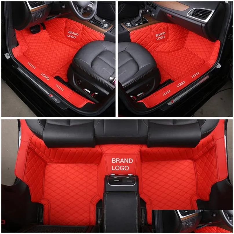 custom fit car accessories car mat waterproof pu leather eco friendly material for vast of vehicle full set carpet with logo design for ford bmw vw polo