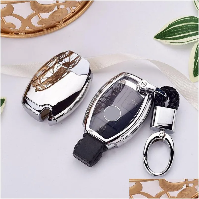 tpu key case cover key case protective shell holder fit for mercedes benz w204 w205 w212 c e s gla key cover case