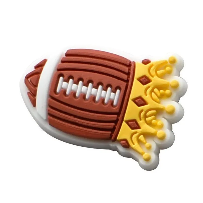 wholesale sports football soft pvc shoe charms decoration buckle accessories for kids girls boys party gift