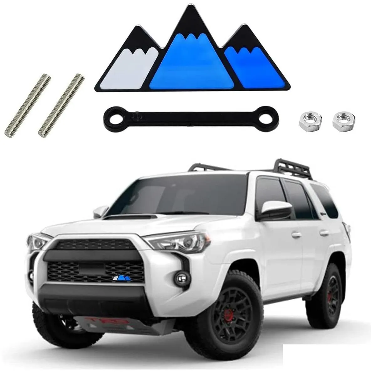 tricolor grille emblem car truck sticker badge for tacoma 4runner tundra sequoia rav4 highlander decoration accessories