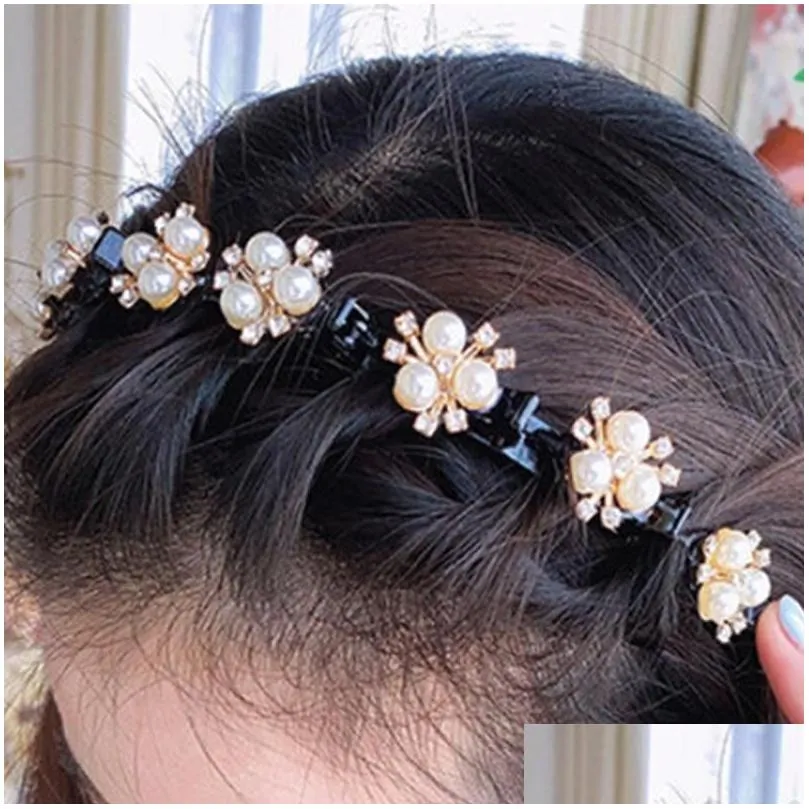 hair accessories children hoop headband cartoon hairpin clip haibands pearl flower bang fixed sweet cute girl headwear