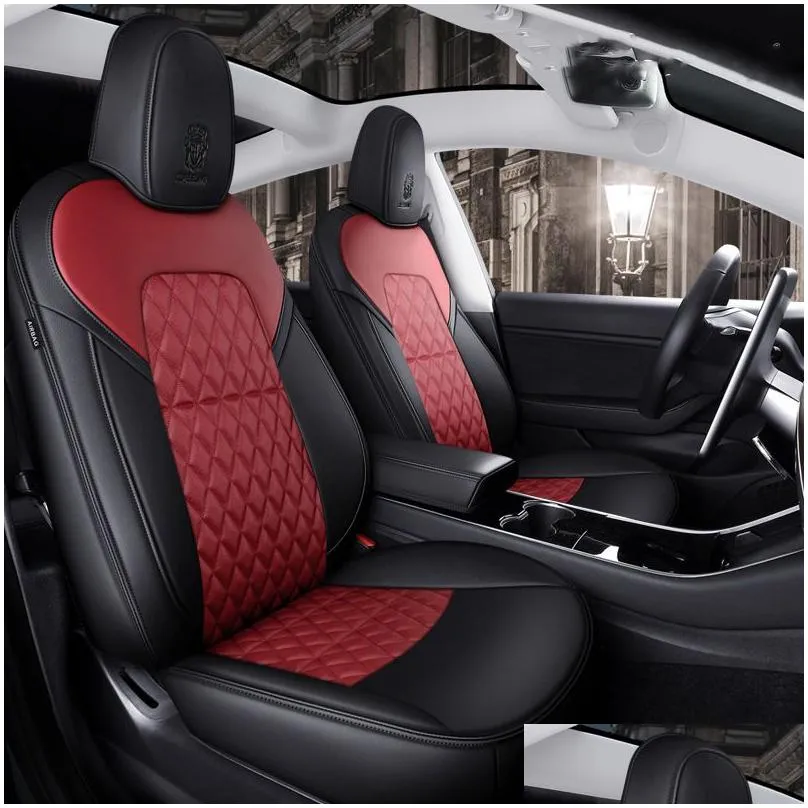 car accessories seat cover for tesla model y/s high quality leather custom fit 5 seaters cushion 360 degree full covered model3 only made tesla