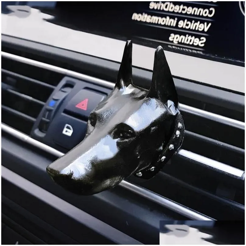 car air freshener doberman dog fragrance accessories automobile interior perfume for auto outlet clip decoration lasting