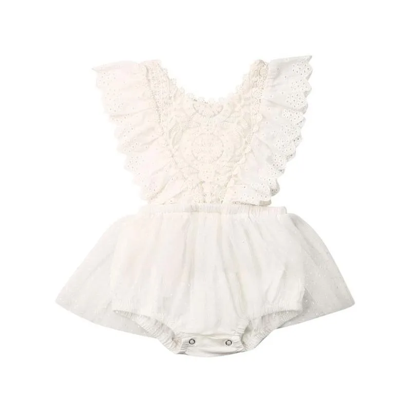 baby girls rompers born summer autumn lace flower backless romper princess elegant jumpsuit tutu dress onepieces outfits1
