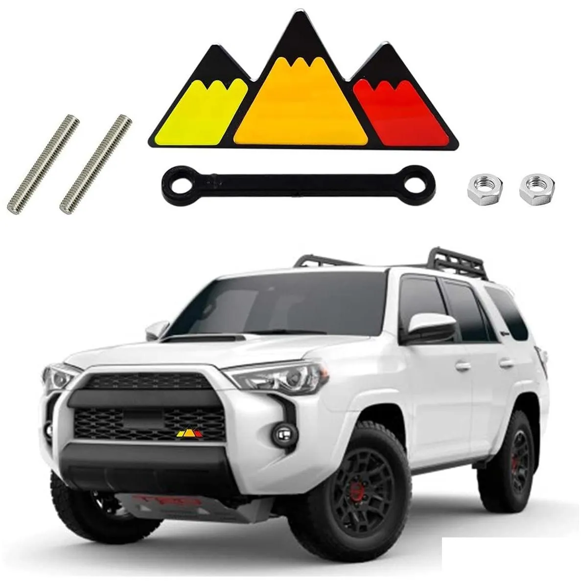 tricolor grille emblem car truck sticker badge for tacoma 4runner tundra sequoia rav4 highlander decoration accessories