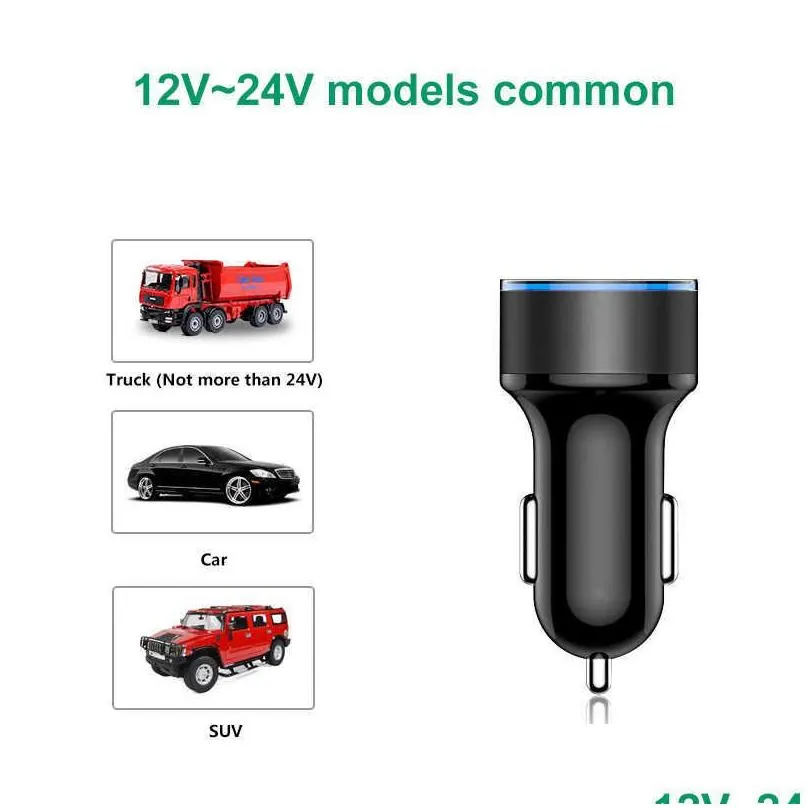 universal car  usb vehicle dc12v24v 5v 3.1a dual 2 port power adapter with voltage display high quality