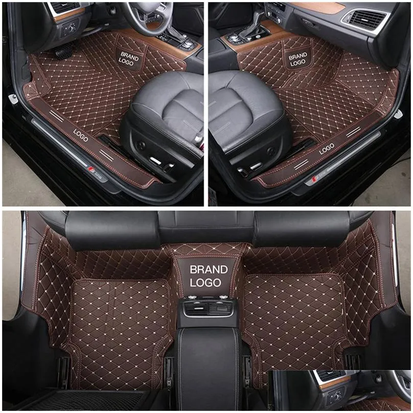 custom fit car accessories car mat waterproof pu leather eco friendly material for vast of vehicle full set carpet with logo design for ford bmw vw polo mini