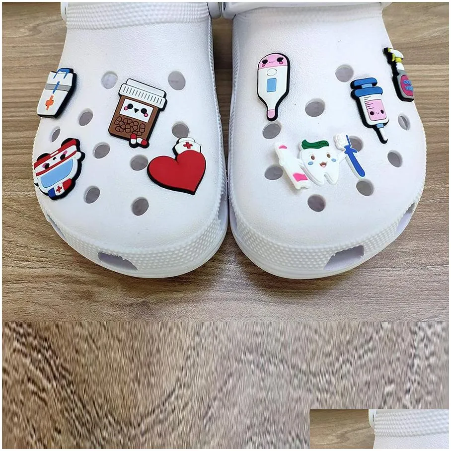 manufacture wholesale pvc nursing jibbitz for  clog shoes nursing footwear accessories