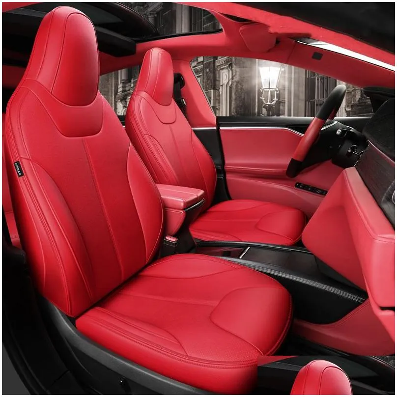 car accessories seat cover for tesla model x high quality leather custom fit 6 seaters cushion 360 degree full covered modelx only made