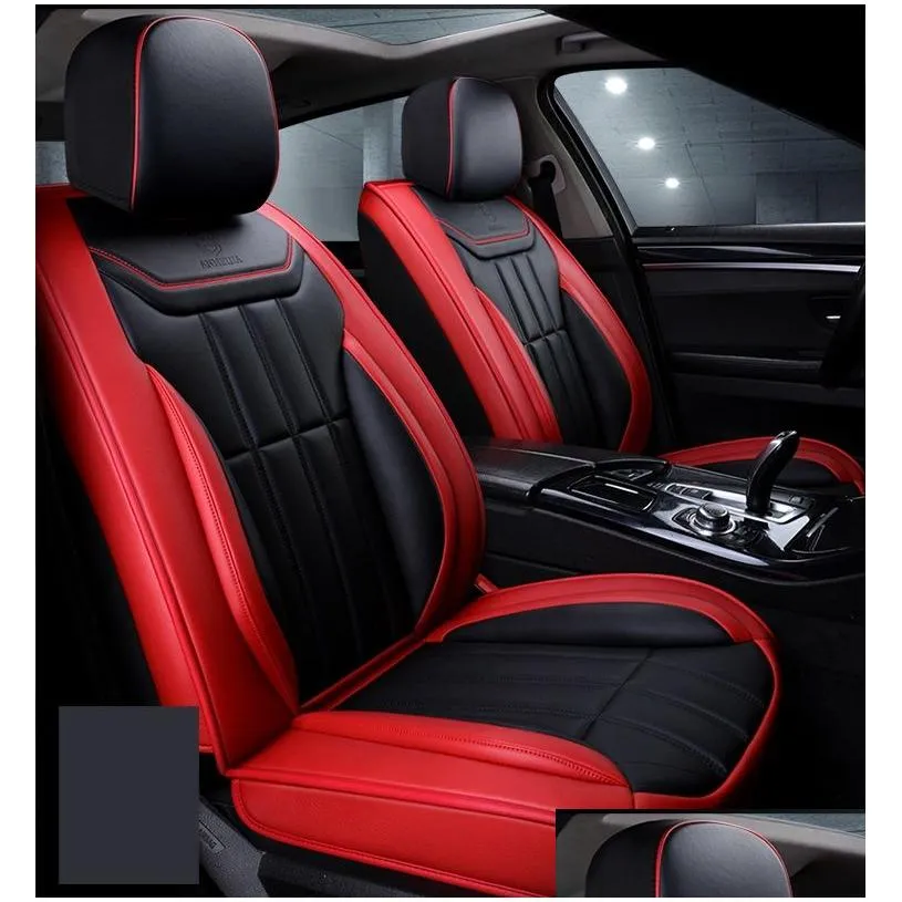 universal fit car interior accessory seat covers for fiveseat sedan durable pu leather full set seat covers set for suv automotive