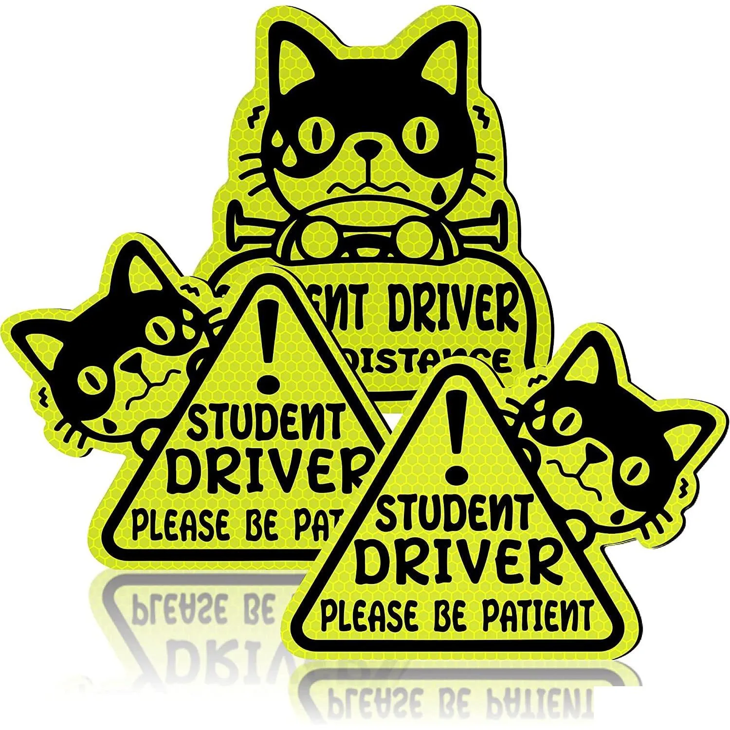reflective student driver magnet for car driver sticker please be patient sign keep distance sticker decal automotive magnets safety sign magnet vehicle