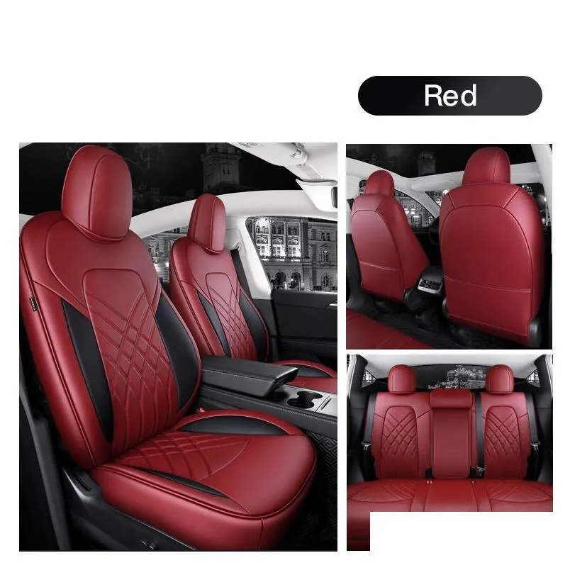 car accessories seat cover for tesla model y/s high quality leather custom fit 5 seaters cushion 360 degree full covered model 3 only made tesla