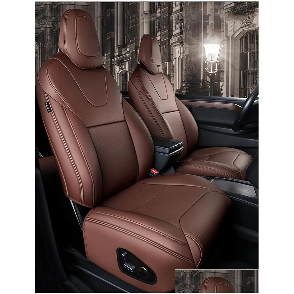 car accessories seat cover for tesla model x high quality leather custom fit 6 seaters cushion 360 degree full covered modelx only made