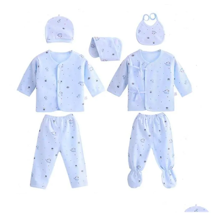 clothing sets 7pcs born baby clothes 03m summer cartoon print girls gift set cotton boys spring kid outfitclothing