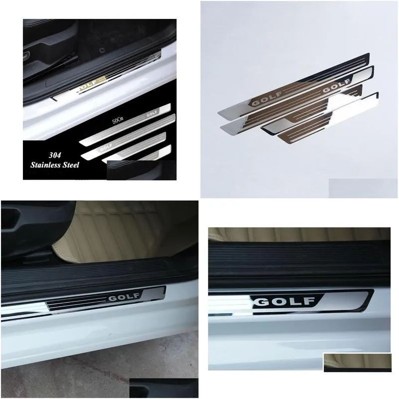 ultrathin stainless steel scuff plate door sill for vw golf 7 mk7 golf 6 mk6 welcome pedal threshold car accessories 201120157646297