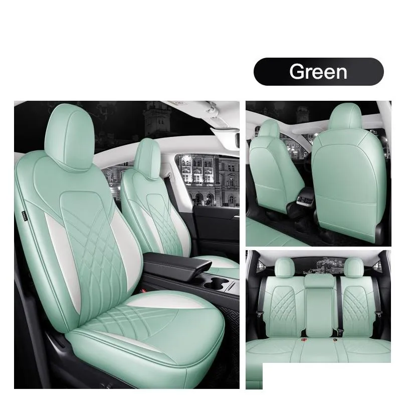 car accessories seat cover for tesla model y/s high quality leather custom fit 5 seaters cushion 360 degree full covered model 3 only made tesla