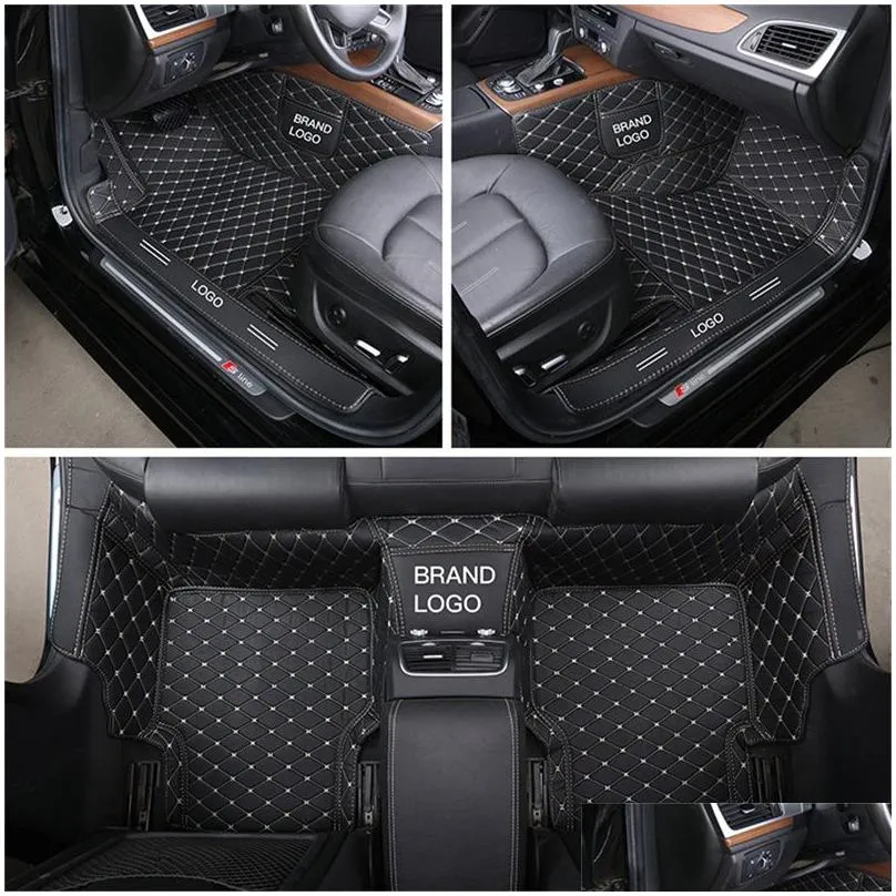 custom fit car accessories car mat waterproof pu leather eco friendly material for vast of vehicle full set carpet with logo design for ford bmw vw polo mini