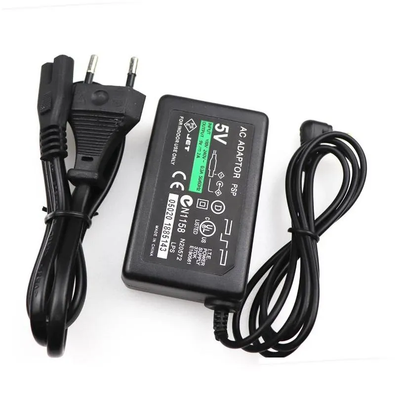 eu/us plug 5v home wall  power supply ac adapter for sony playstation portable psp 1000 2000 3000 charging cable cord