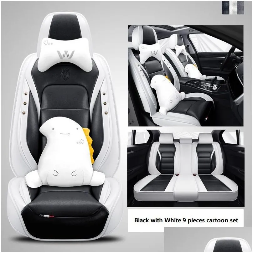 car accessory seat cover for sedan suv durable high quality leather universal five seats set cushion mats including front and back covers fashionable multi