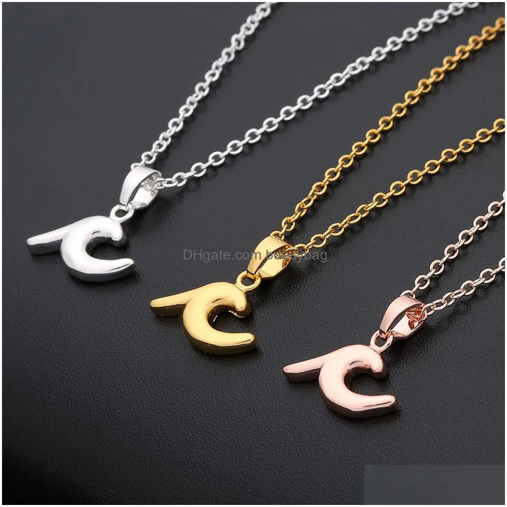 2018 new fashion wave necklace women s silver rose gold charm pendant necklace wedding jewelry gift