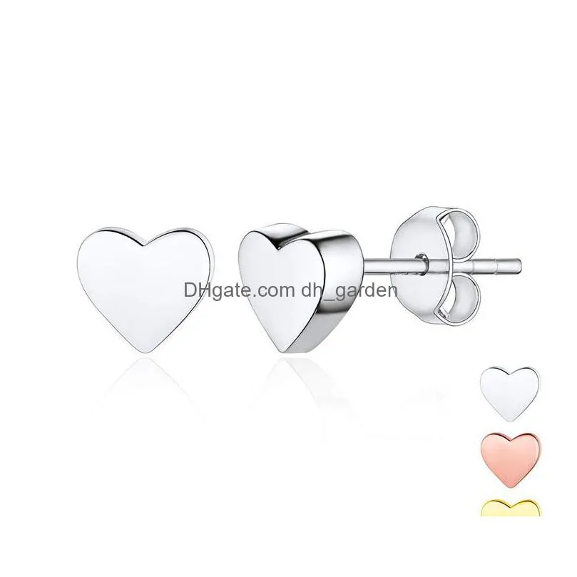 heart stainless steel earrings minimalist small heart love earrings cute korean style stud earrings for lady women bridesmaid gift