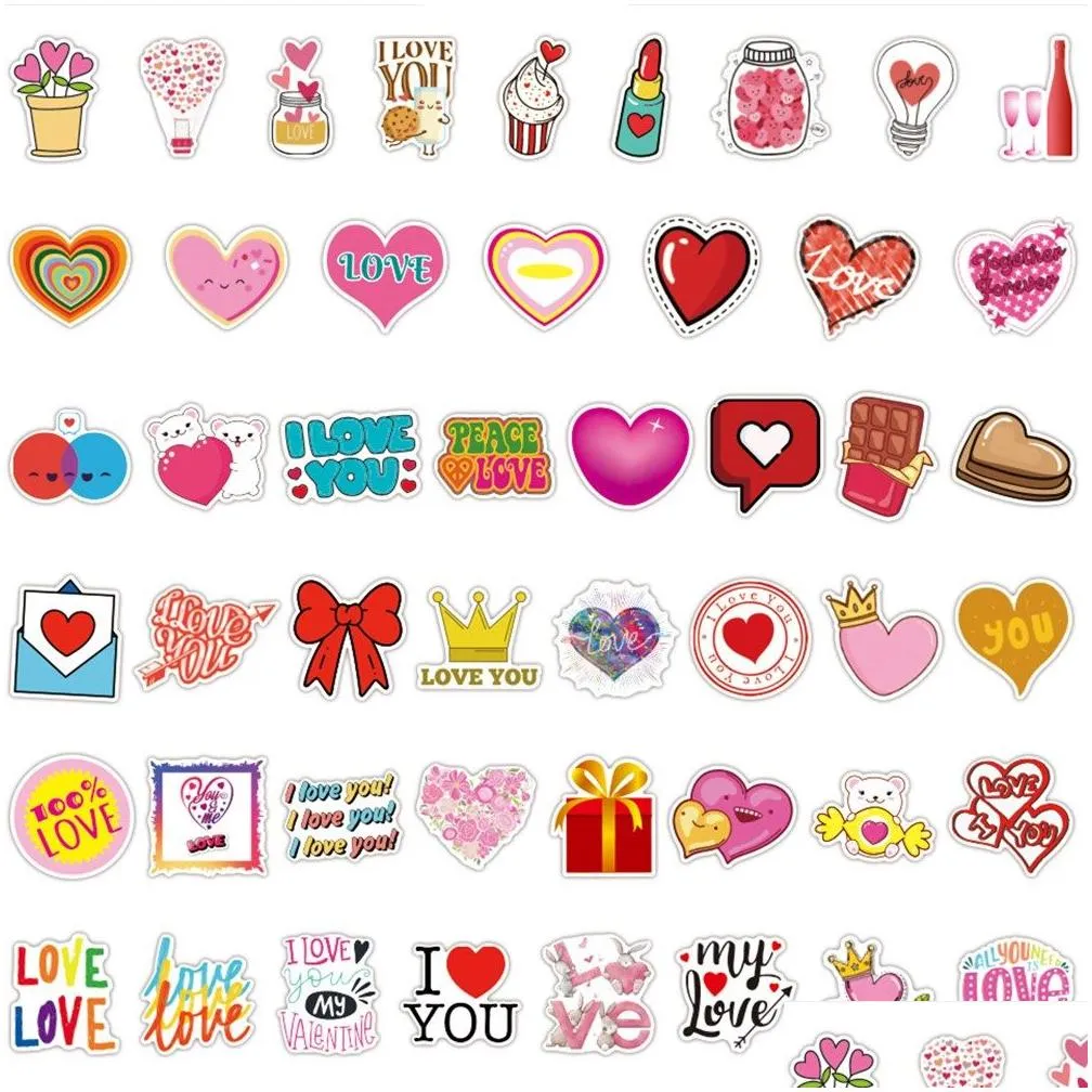 park of 100pcs cute love stickers vintage valentines day lovely gifts sitkcer for laptop luggage car decals drop 