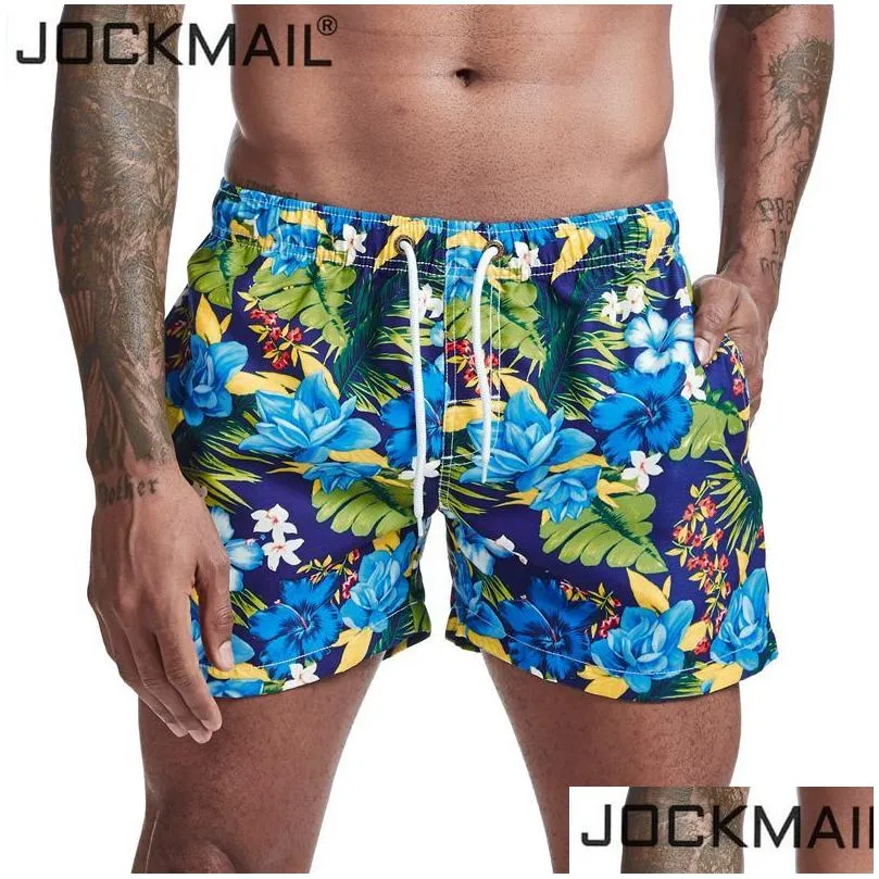 jockmail mens printed board shorts quick dry beach shorts swim trunks male bikini swimwear surfing shorts short