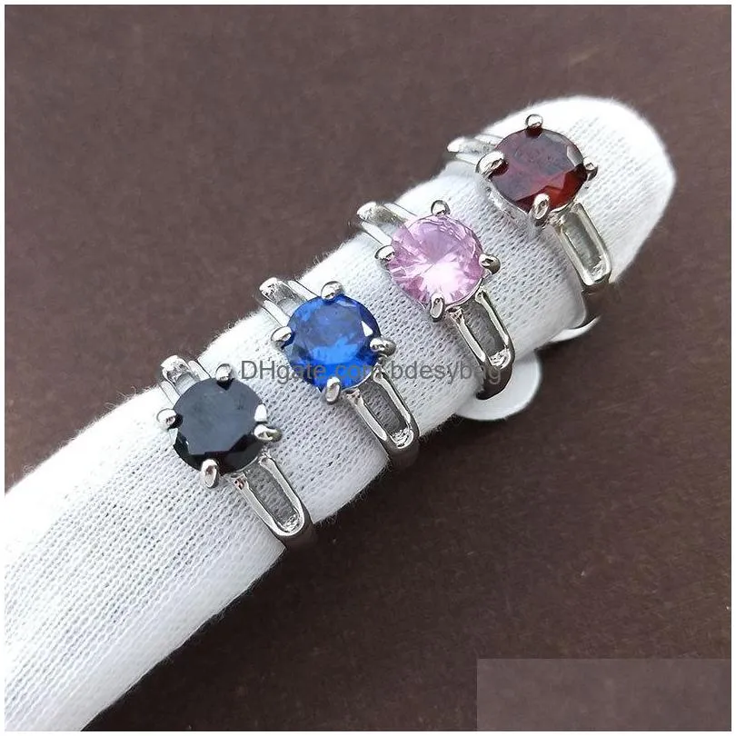 fashionable colorful zircon crystal rings for women and men mixed style fashion jewelry wedding party gifts wholesale