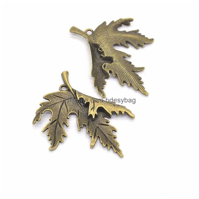 bulk 50 pcs/lot maple leaf charms pendant tree leaf charm 55x44mm good for diy craft jewelry making