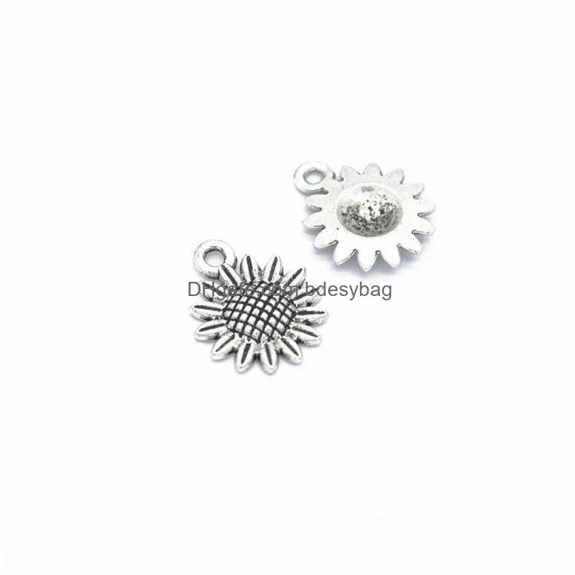 500 pcs beauty sunflower charms pendant for necklace bracelet earrings making parts diy fashion jewelry accessories 18x15mm
