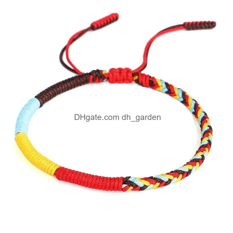 new multi color tibetan buddhist knot bracelets good lucky red rope charm braided bracelets for women men