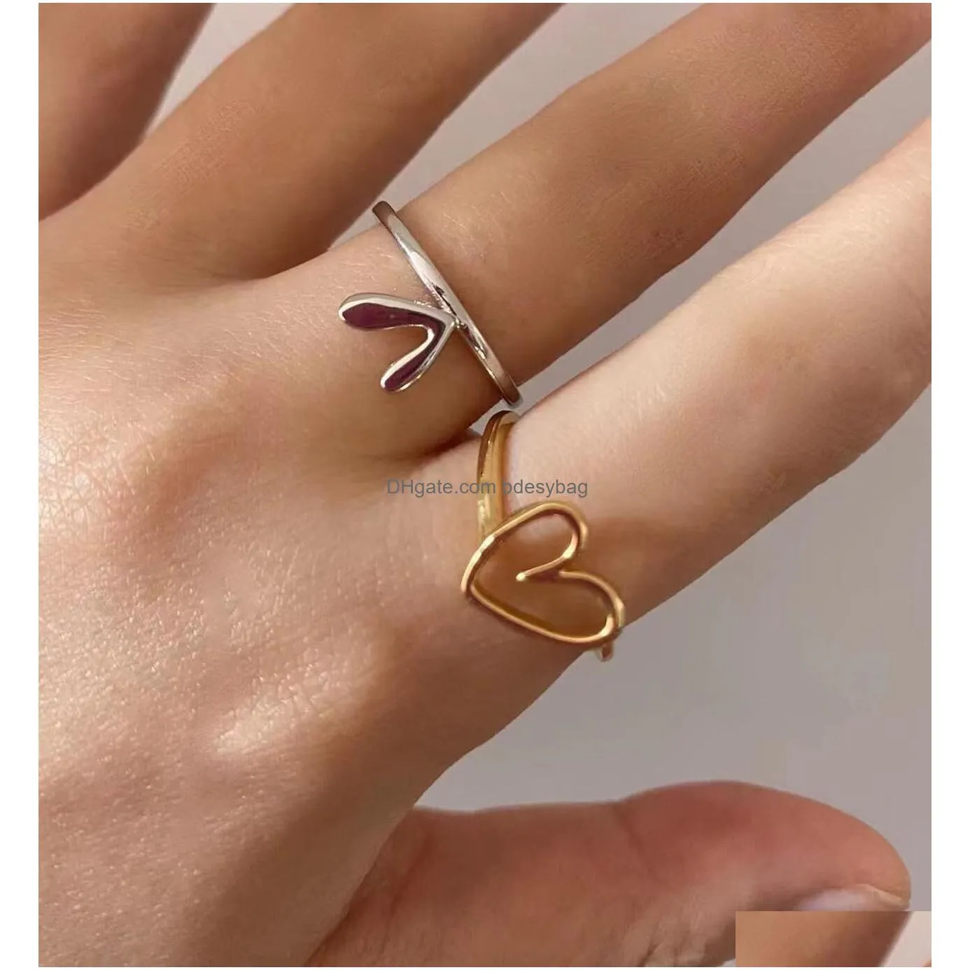 womens plated sterling silver heart layered ring set inspirational jewelry gifts birthday christmas valentines gifts for women