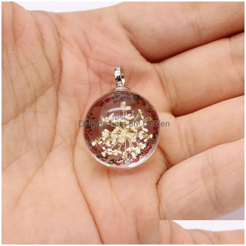 fashion multicolor dried flowers beads for jewelry making supplies handmade bulk charms fit necklace diy fashion kids jewelry