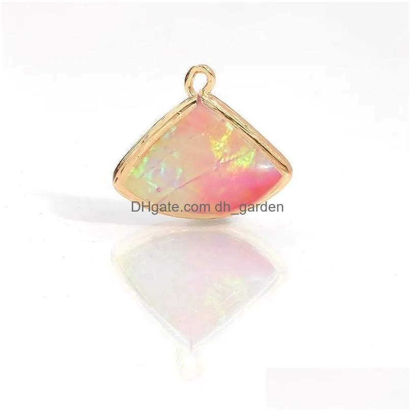 fashion colorful crystal rhinestone charms irregular geometry glass pendants for jewelry making diy earrings necklace jewelry