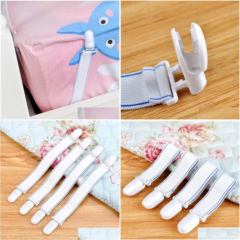 sewing notions tools 4pcs/small packs 56pcs/lot bed sheets buckle table cloth clip slipresistant fixed belt elastic band practical