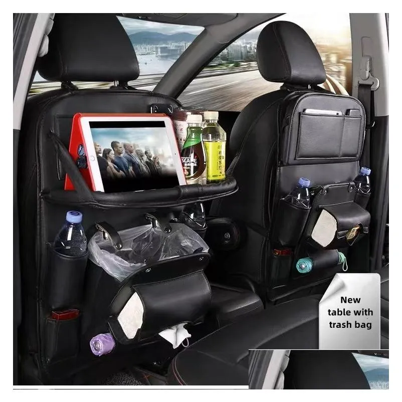 car interior accessories 1pc pu leather car seat back storage hang bag multifunctional ipad mini holder universal back seat organizer for kids