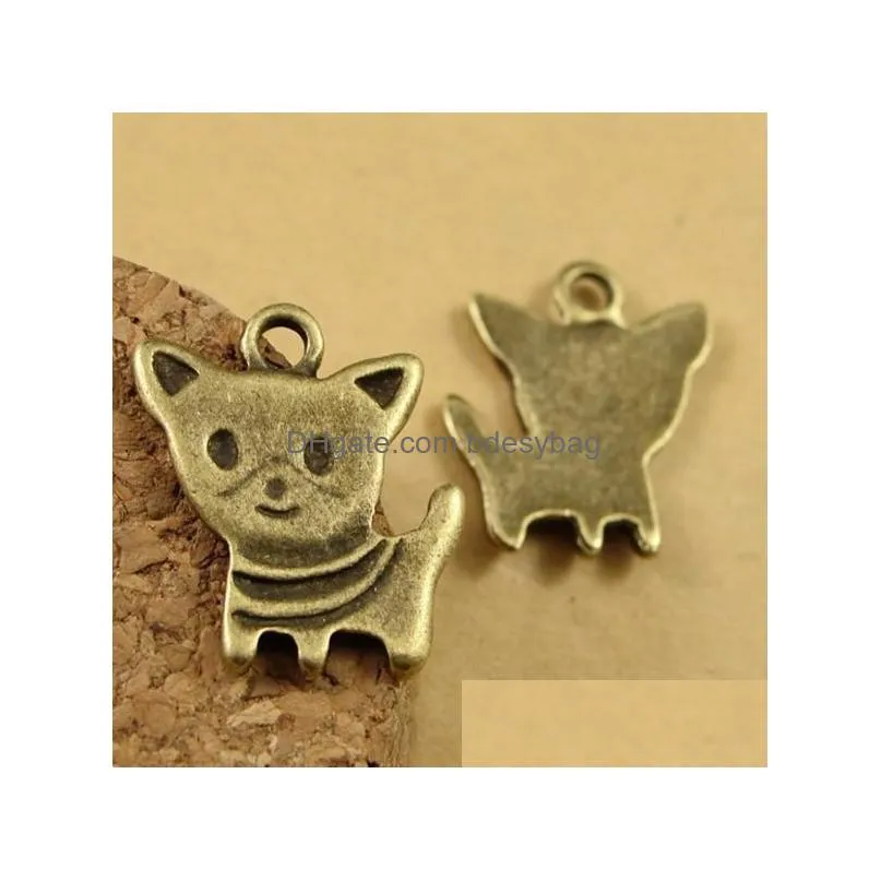 300 pcs antique bronze dog charms pendant 22x19mm good for diy craft jewelry making shipping