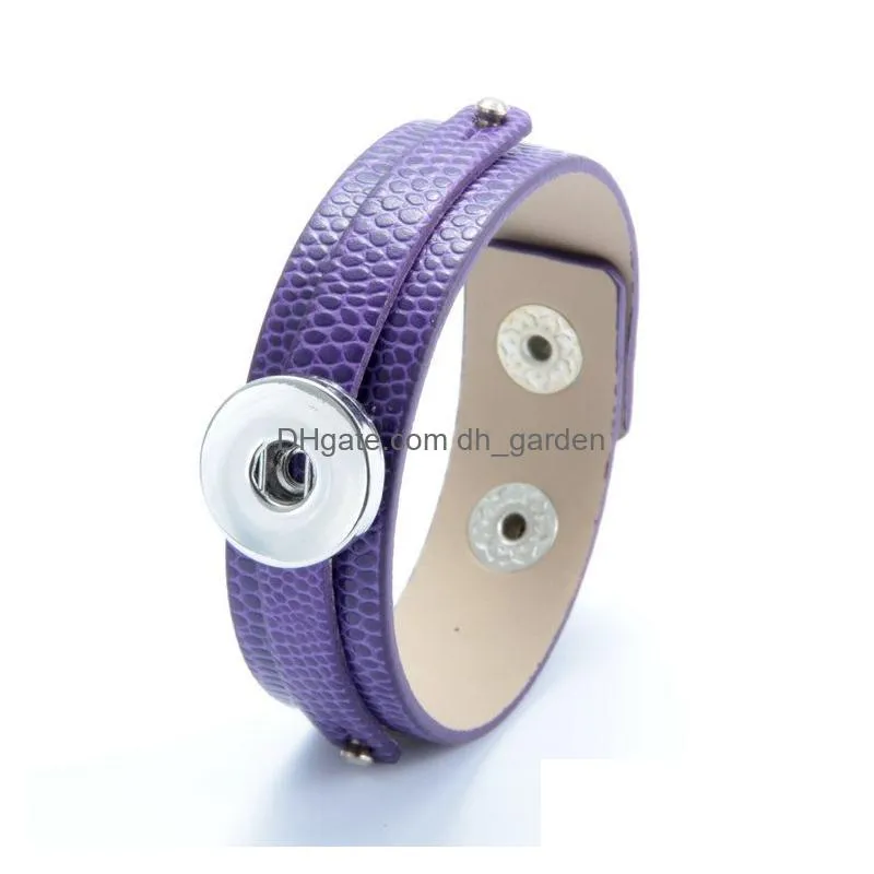  pu leather bracelet bangle jewelry 18mm snap button bracelet handmade genuine wrap charm bracelet for 18mm diy snap button