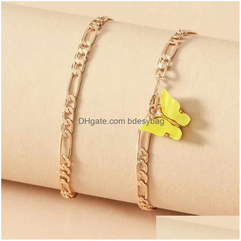 butterfly bracelet for women simple acrylic bracelet gold color chain bracelet 2020 bohemian beach jewelry