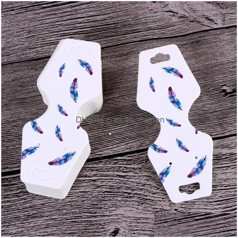 fashion design 4.5x10.8cm multi color jewelry necklace display card 100pcs/ lot paper cards printing hang price tag label can custom